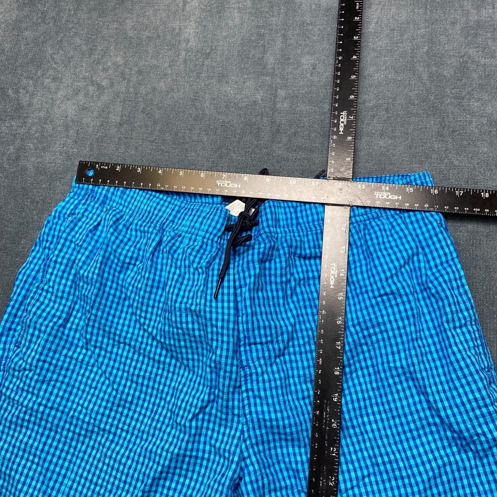 Piombo Swim Shorts Mens XL Black Blue Plaid Mesh Lined Drawstring Waist Beach - Picture 6 of 16